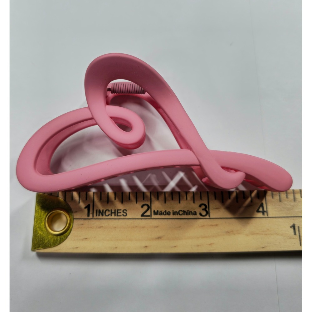Matte Pink Heart Hair Claw Clip Minimalist